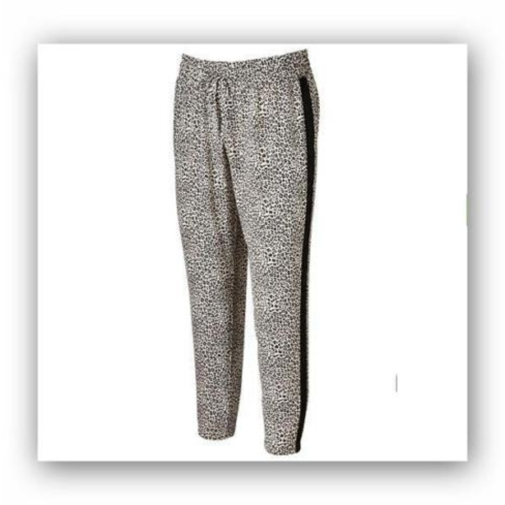 NWT Apt. 9® Tapered Tuxedo Ankle Pants Cheetah drawstring elastic waist